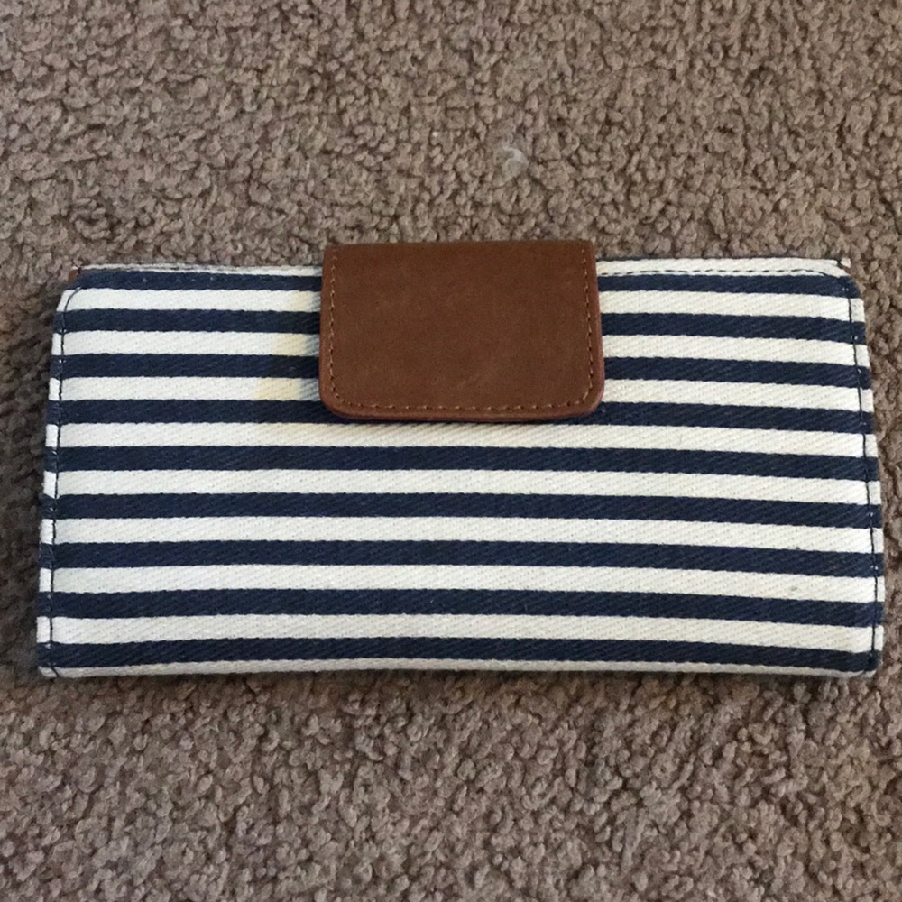 NWT blue and white striped wallet